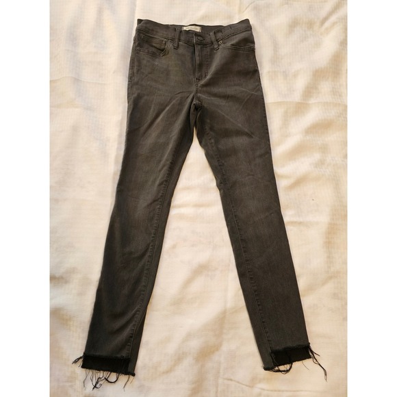 Madewell Denim - Madewell 9" High-Rise Skinny Jeans Womens 27 Black Raw‎ Step Hem Denim